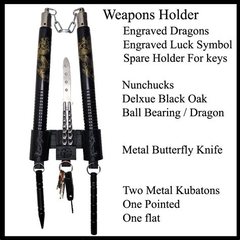 Multi Function Weapon Holder Nunchaku Butterfly Knife Kubatons