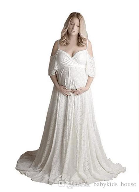 Fashion Maternity Dress For Photo Shoot Maxi Maternity Gown Lace Fancy