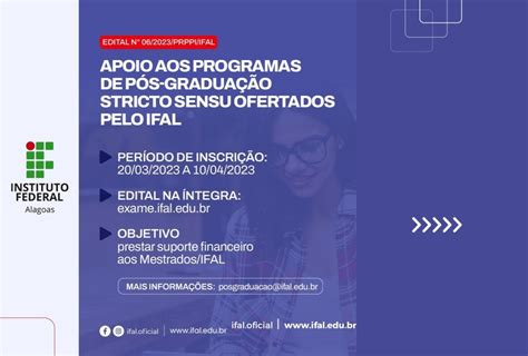 Edital Seleciona Projetos De Pesquisa E Inovação Dos Mestrados Do Ifal