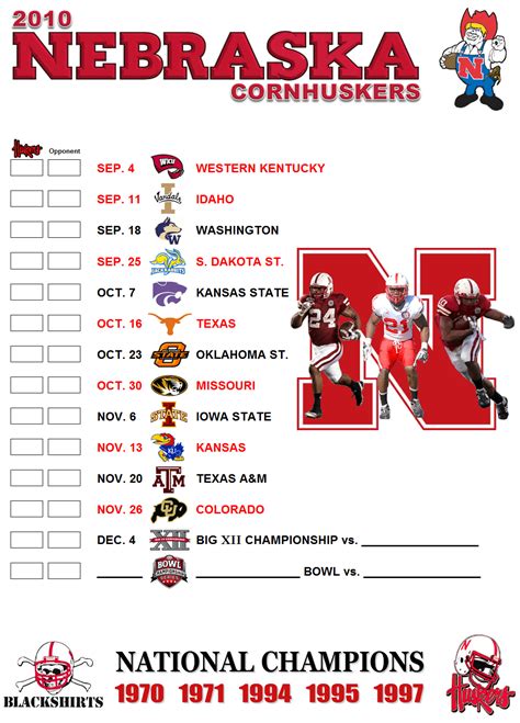 Husker Football Schedule 2022 Printable Printable Word Searches