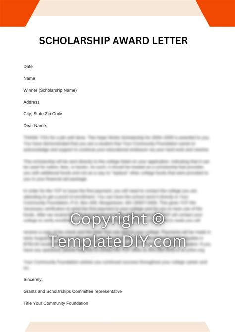 Scholarship Award Letter Sample With Examples [word]