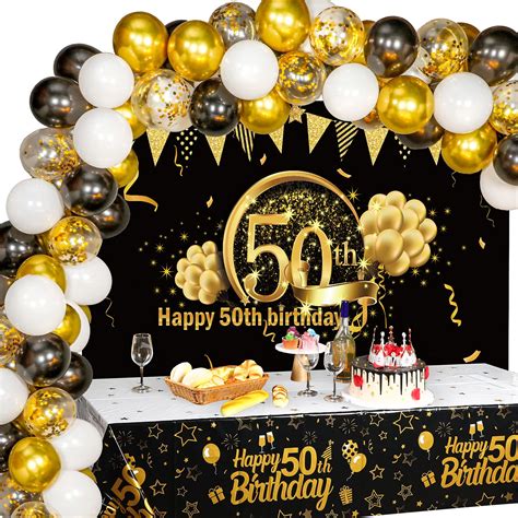 Buy Happy Birthday Party Decorations Set Black And Gold Birthday