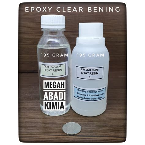 Jual Epoxy Resin Bening Clear 195 Gram Dan Hardener 195 Gram Indonesia