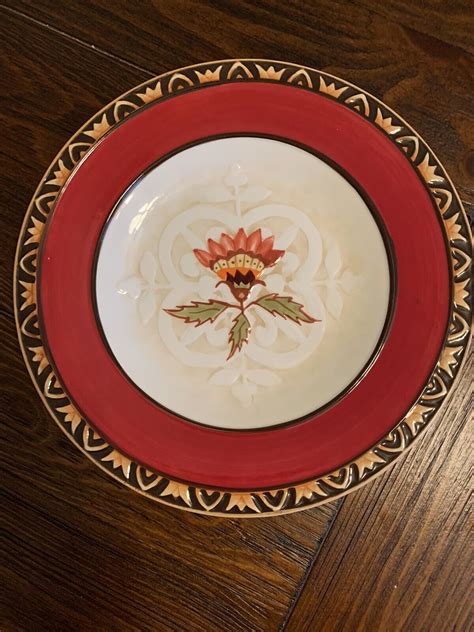 Fitz Floyd Global Market Red Salad Plate Beautiful Raised Design