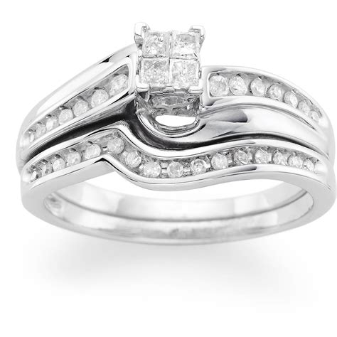 Forever Bride 13 Carat Tw Diamond Sterling Silver Princess Quad