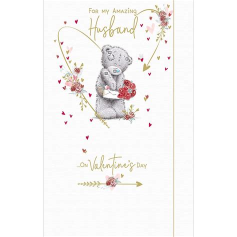 Amazing Husband Handmade Me To You Bear Valentines Day Card Vht01031