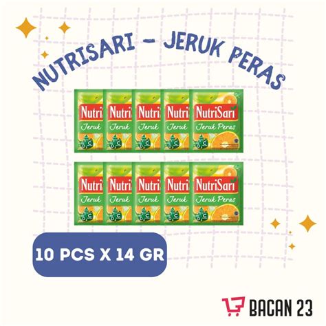 Jual Nutrisari Jeruk Peras 10 Sachet X 14 Gr Minuman Serbuk Instan