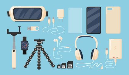 Mobile Phone Accessories Icons Royalty Free Vector Image