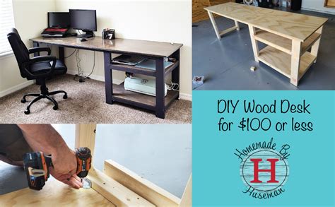 Easy DIY Wood Desk for less than $100 - Homemade by Huseman