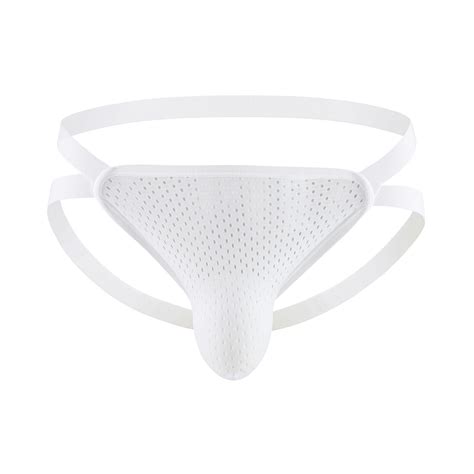 Men's Sexy Jock Strap Mesh Thongs Panties Low-waist Elastic G Strings