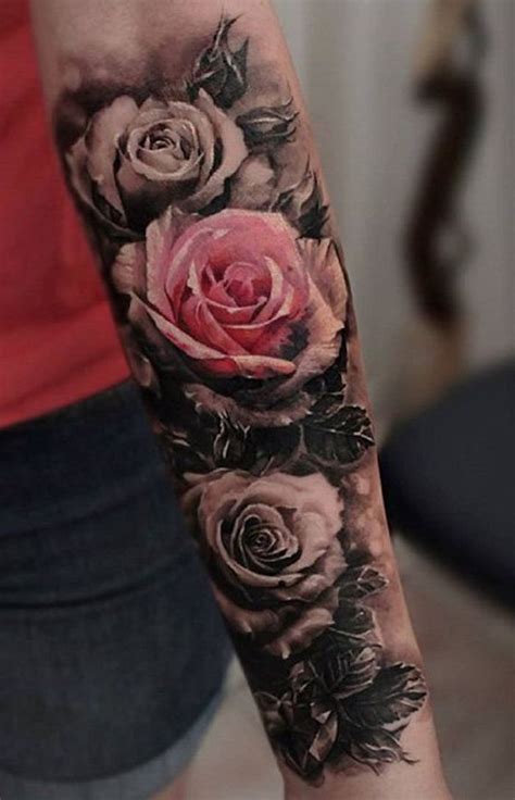 Sch Ne Tattoos Blumen Tattoo Am Unterarm Rosen Sleeve Tattoos For