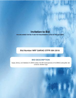 Fillable Online INVITATION TO BID SBD 1 On Procurement Requirements