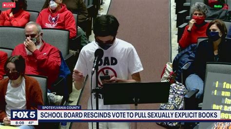 Spotsylvania County Rescinds Vote To Remove Sexually Explicit Books From School Libraries Fox 5 Dc