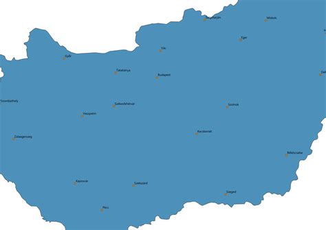 Map Of Hungary With Cities Svg Vector Cities Map