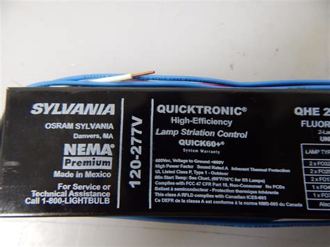 SYLVANIA QUICKTRONIC BALLAST QHE2X32T8 UNV ISH SC Up To 2 Lamps T8