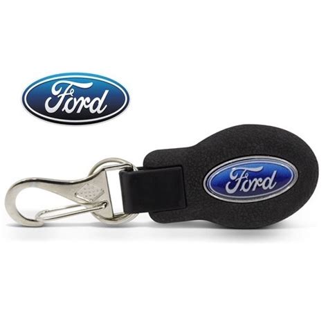 Chaveiro Automotivo Preto Ford Mosquetão E Logo Nos Dois Lados