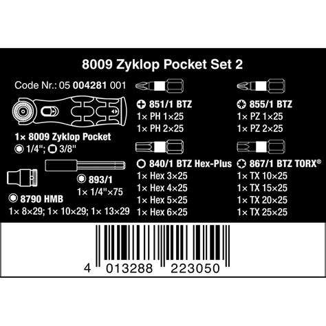 Wera 8009 Zyklop Pocket Set 2 Hardwares Online Store