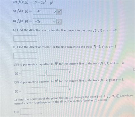 Solved Let Fxy13−2x2−y2 A Fxxy B Fyxy C Find