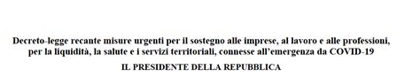 Agi Decreto Legge Recante Misure Urgenti Per Il Sostegno Alle Imprese