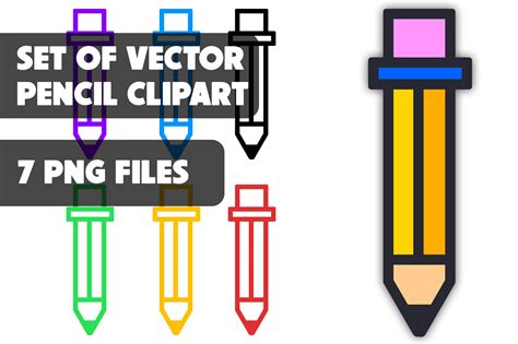 Set of Vector Pencil Clipart Graphic by Designer Man · Creative Fabrica