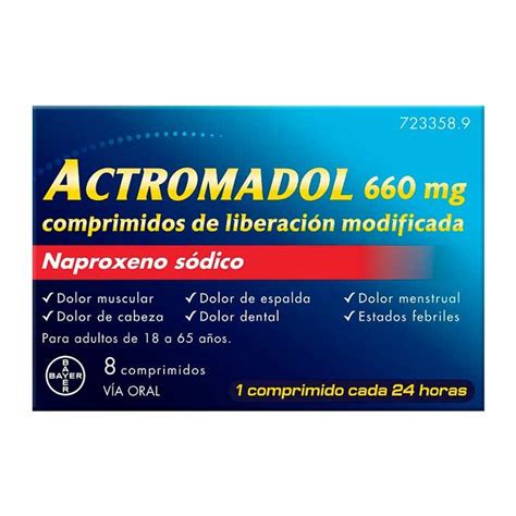 Actromadol 660 Mg 8 Comprimidos Farmasky