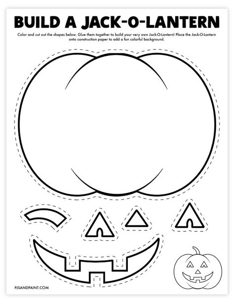 Free Printable Build A Jack O Lantern Craft Halloween Preschool