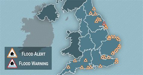 Uk Weather Map Shows Where Flood Alerts And Warnings Are In Place Uk