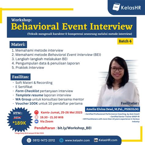 Behavioral Event Interview Batch Kelas Hr