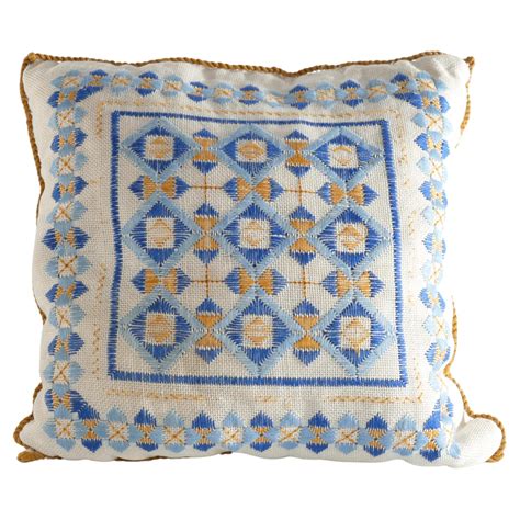 Scandinavian Modern Needlework Pillow Sweden 1950s For Sale At 1stdibs