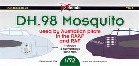 Dk Decals 72012 172 Dh98 Mosquito Raaf Raf