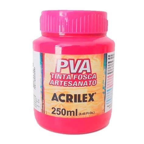 Pva Tinta Fosca Artesanato Rosa Escuro Acrilex 250ml