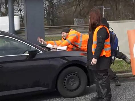 Letzte Generation Autofahrer fährt Klima Kleber an Video zeigt