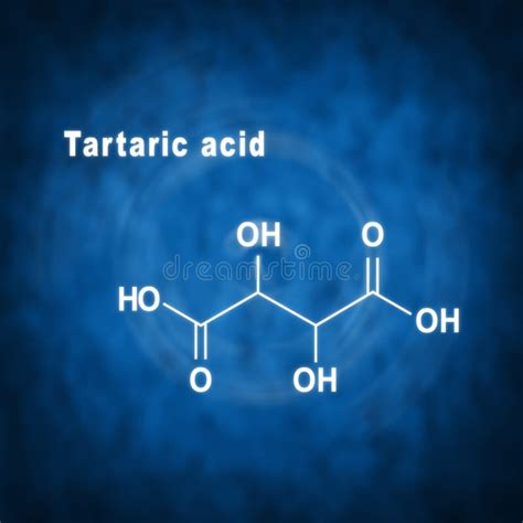 Tartaric Acid Structural Chemical Formula Stock Illustration