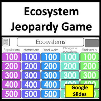 Ecosystems Science Review And NGSS Test Prep Jeopardy Science Game