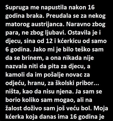 Supruga Me Napustila Nakon Godina Braka H Za Vas