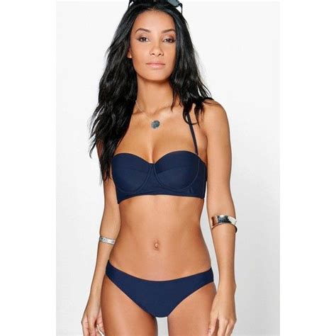 Boohoo Mali Mix Match Longline Underwired Bikini Top Liked On