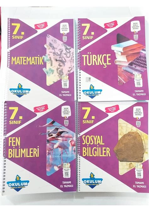 Murat Yayınları Okulum Akıllı Defter 7 Sınıf 4 Lü Set Fiyatları ve