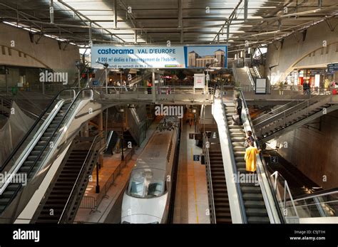 The Marne-La-Vallee railway station at Disneyland Paris in France Stock ...