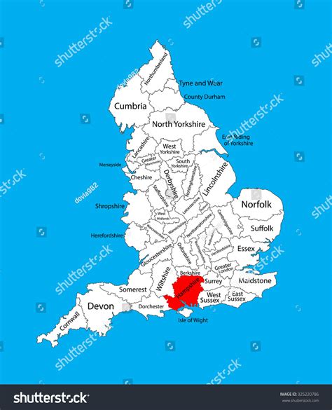 Vector Map Hampshire South East England Stock Vector 325220786 ...