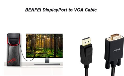 Benfei C Ble Displayport Vers Vga Adaptateur M Le Vers M Le Plaqu Or