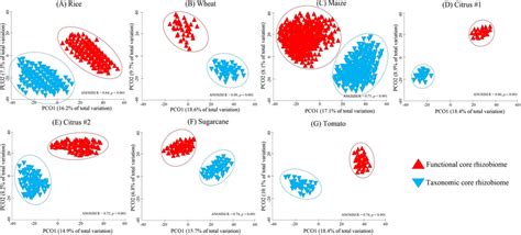 Principal Coordinates Analysis Pcoa Plots Of Bray Curtis Similarities