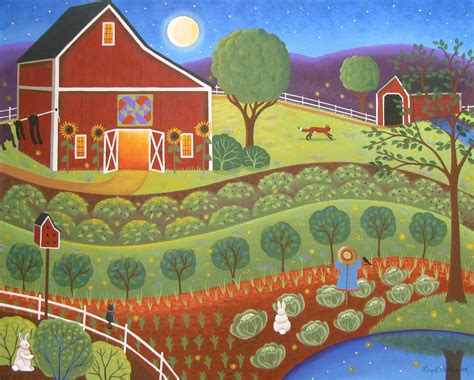 Summer Magic Original Folk Art Painting By Mary Charles Folk Art