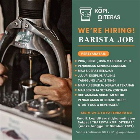 Lowongan Kerja Barista Kopi Diteras Menco Raya Ums Solo Info Loker Solo