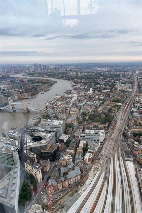 Aerial View of London Skyline Stock Image - Image of rail, london ...