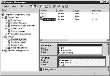 Disk Drive Configuration - Load Balancing Windows Server 2003