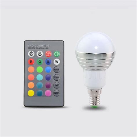 1Pc E27 E14 LED RGB Bulb Lamp AC110V 220V 3W LED RGB Spot Light