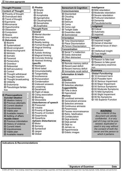 Mental Health Assessment Template Mental Health Tips