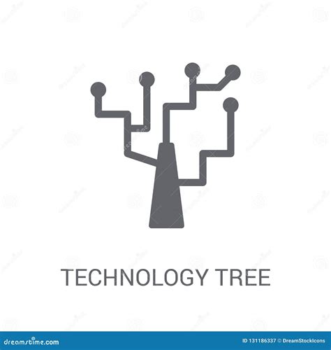 Technology Tree Icon Trendy Technology Tree Logo Concept On White