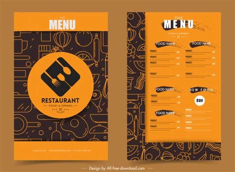 Restaurant Menu Template Vectors Free Download 39552 Editable Ai Eps