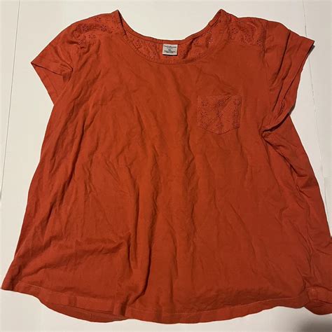 Croft Barrow Women S Orange And Pink Shirt Depop